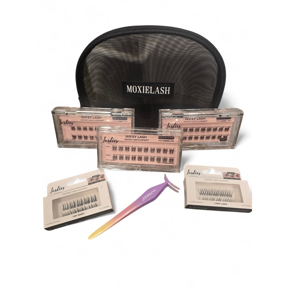 MoxieLash Lashies Glueless Instant Lash Clusters Bundle Wifey Lady Cry Baby Set